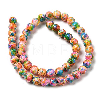 Synthetic Turquoise Dyed Camouflage Beads Strands X-G-E594-24N-A-1