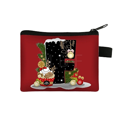 Christmat Letter Printed Polyester Wallets with Zipper PW-WGB27ED-06-1