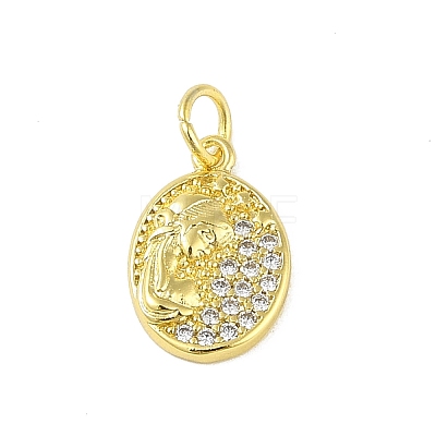 Brass Micro Pave Cubic Zirconia Pendants KK-E111-30G-1