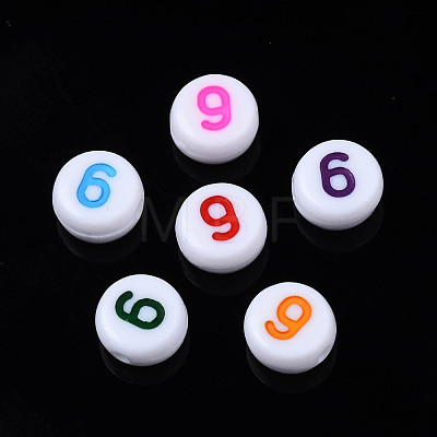 White Opaque Acrylic Beads MACR-T038-18-9-1