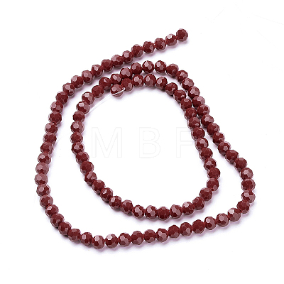 Faceted(32 Facets) Glass Beads Strands LS-EGLA-J042-4mm-24-1