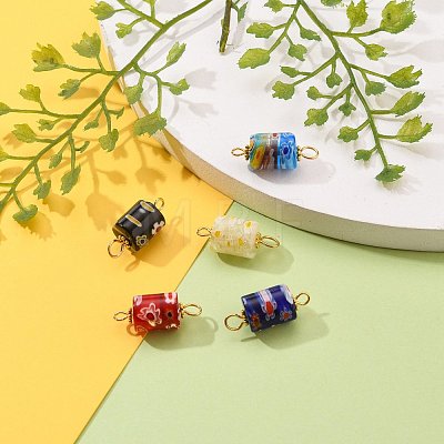 Handmade Millefiori Glass Beads Links X-PALLOY-JF00551-1