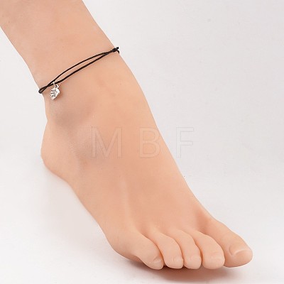 Trendy Waxed Cotton Cord Anklets AJEW-AN00121-01-1