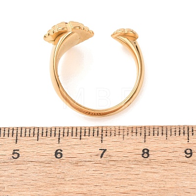 304 Stainless Steel Rhinestone Open Cuff Rings RJEW-E302-03G-1