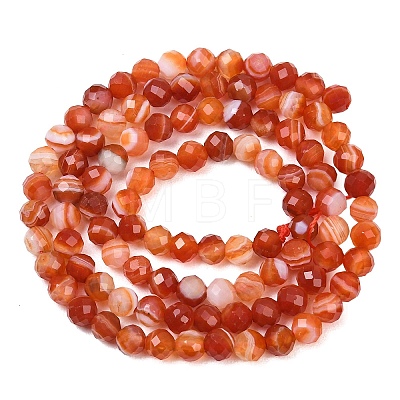 Natural Red Banded Agate Beads Strands G-B175-D22-4mm-1