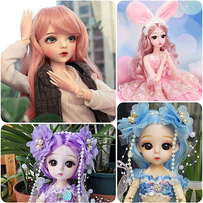 Globleland 8Pcs 8 Colors PP Doll Wig Hair AJEW-GL0002-34A-1