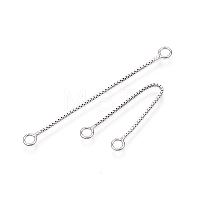 Anti-Tarnish Rhodium Plated 925 Sterling Silver Box Chain Links STER-N016-06P-1