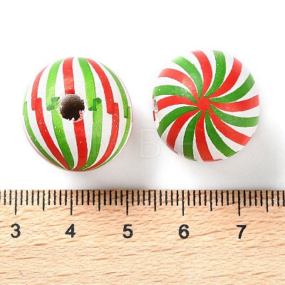 Printed Wood European Beads WOOD-Z002-03A-1