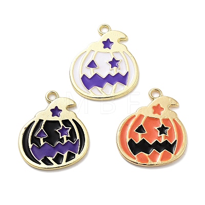 Halloween Theme Rack Plating Alloy Enamel Pendants PALLOY-F311-02G-1