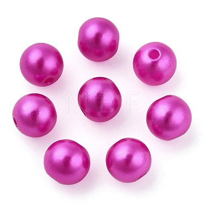 Spray Painted ABS Plastic Imitation Pearl Beads OACR-T015-05B-14-1