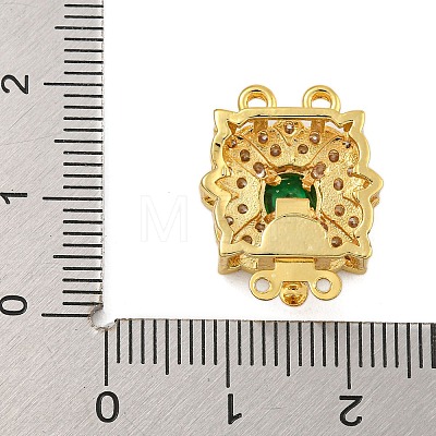 Rack Plating Flower Brass Micro Pave Cubic Zirconia Box Clasps KK-F876-14G-1