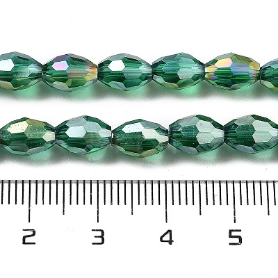 Transparent Electroplate Glass Beads Strands EGLA-A037-T6x8mm-B15-1