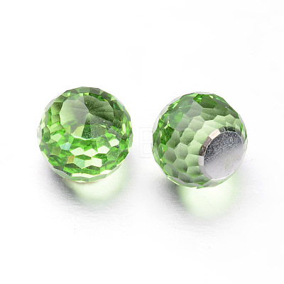Faceted Round Glass Cabochons X-GGLA-L008A-05-1