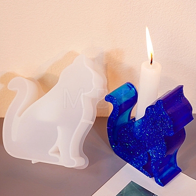 Lovely Cat Shape Candlestick Silicone Molds SIMO-C010-01D-1