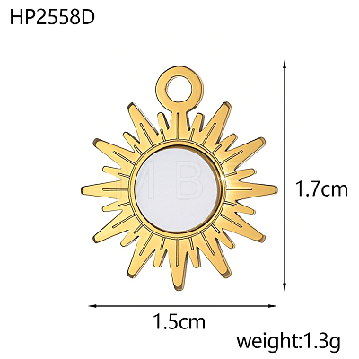 304 Stainless Steel with Shell Pendants SH-OY001-01G-1