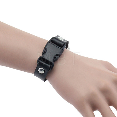 Imitation Leather & Alloy & Plastic Bracelets for Men Women FS-WG10CE2-01-1