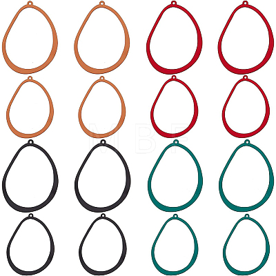 16Pcs 8 Style Spray Painted Alloy Pendants FIND-BC0003-25-1