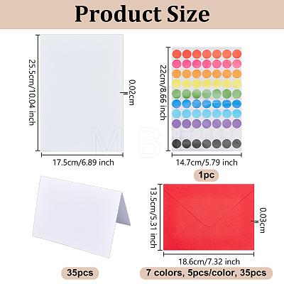 35Pcs 7 Colors Paper Envelope DIY-OC0015-11-1