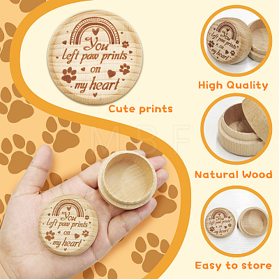 Beech Wooden Engraved My First Curl Box CON-WH0121-002-1