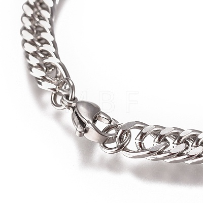 Tarnish Resistant Men's Cuban Link Chain Bracelets BJEW-E369-15D-1