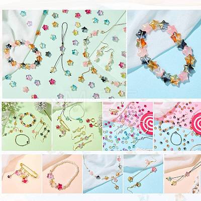 100Pcs Gradient Color Handmade Lampwork Beads DIY-SZ0010-51C-1