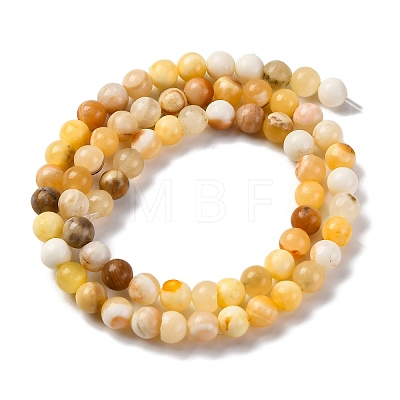 Natural Yellow Jade Beads Strands G-F591-17-6MM-1