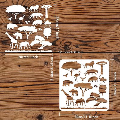 Plastic Reusable Drawing Painting Stencils Templates DIY-WH0172-921-1