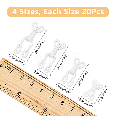 80Pcs 4 Styles Polyester Garment Hook and Eye FIND-DC0005-58-1