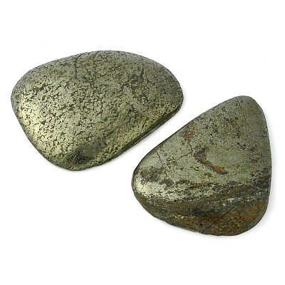 Natural Pyrite Flat Back Cabochons G-D067-03-1