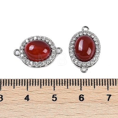 Natural Carnelian(Dyed & Heated) Oval Connector Charms KK-U043-50P-01-1