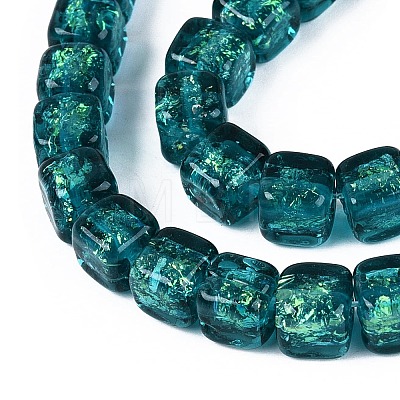 Handmade Foil Glass Beads Strands FOIL-Q002-04D-1