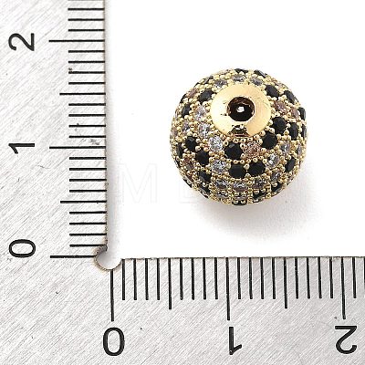 Brass Micro Pave Cubic Zirconia Beads KK-L228-11G-1