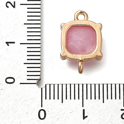 Brass Glass Imitation Gemstone Connector Charms KK-Z076-01G-03-1