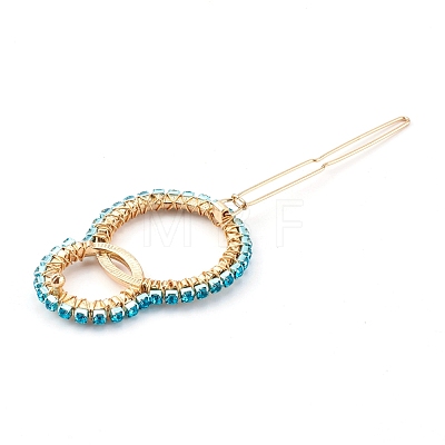 Alloy Hollow Geometric Gemstone Beads Hair Barrettes PHAR-JH00075-04-1