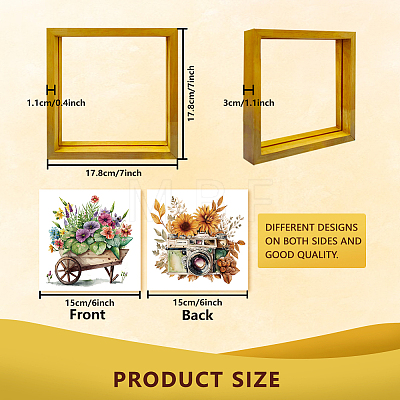 3Pcs Rubber Wood Picture Frames AJEW-WH0444-001-1