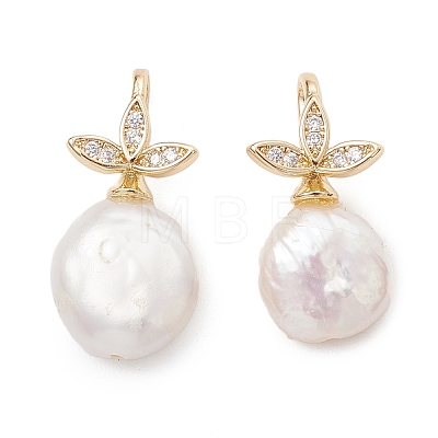 Natural Baroque Keshi Pearl Pendants PALLOY-JF05191-1