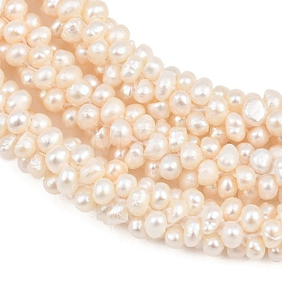 Natural Cultured Freshwater Pearl Woven Beads Strands PA-CBAFEE8-09-1