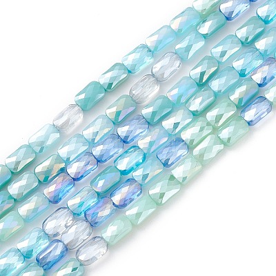 Gradient Color Electroplate Glass Bead Strands X1-GLAA-E042-01A-1
