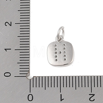 Rack Plating Brass Micro Pave CLear Cubic Zirconia Charms KK-E110-14P-H-1