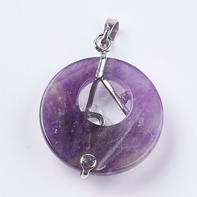 Natural Amethyst Pendants G-F546-A03-1