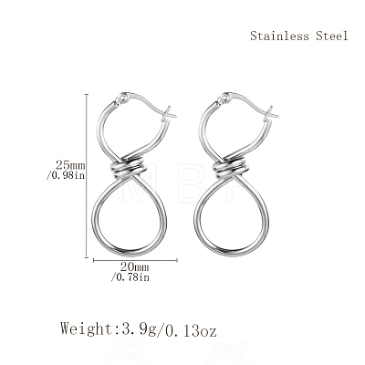 8-Shaped Stainless Steel Hoop Earrings EB9350-2-1