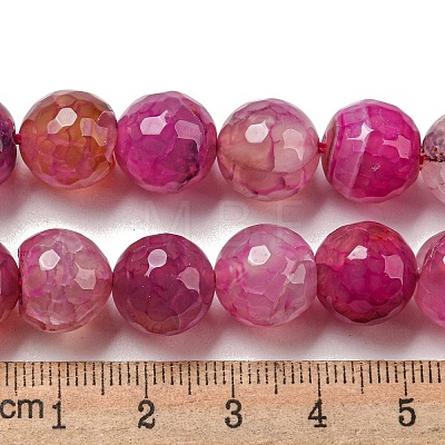 Faceted Natural Dragon Veins Agate Beads Strands G-F447-12mm-I04-1