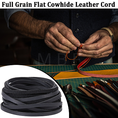 Flat Cowhide Leather Jewelry Cord LC-GF0001-10A-04-1