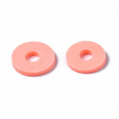 Flat Round Eco-Friendly Handmade Polymer Clay Beads CLAY-R067-10mm-19-1