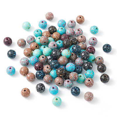 110PCS 10Colors Opaque Acrylic Beads OACR-TA0002-52-1