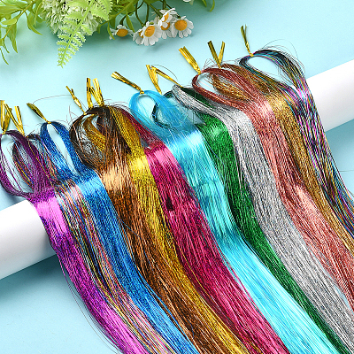12Pcs 12 Colors Laser PET Hair Wig OHAR-SP0001-05A-1