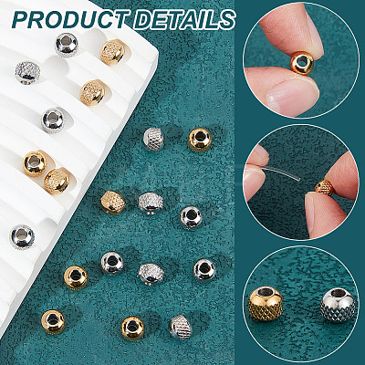 Unicraftale 100Pcs 2 Colors 201 Stainless Steel Beads STAS-UN0052-08-1