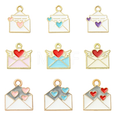 18Pcs 9 Colors Alloy Enamel Pendants ENAM-YW0008-52-1