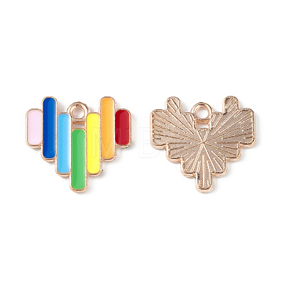 Rainbow Color Pride Alloy Enamel Pendants ENAM-K067-13-1