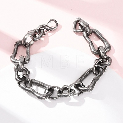 304 Stainless Steel Chunky Link Chain Bracelets for Women Men BJEW-C148-03AS-1